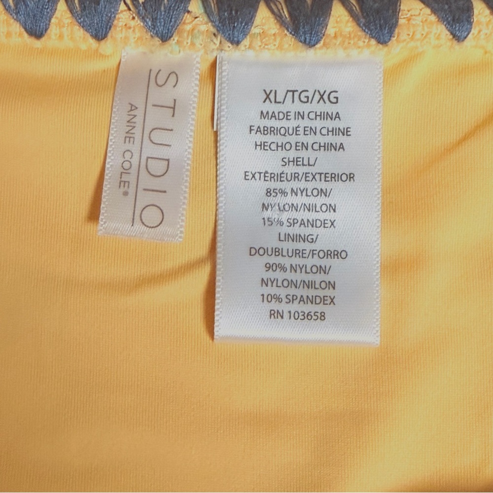 Anne Cole Studio Yellow Floral Bikini Bottom NWT Size XL - Picture 6 of 6